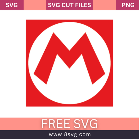 Super Mario Bros Mario Logo SVG Free Cut File- 8SVG