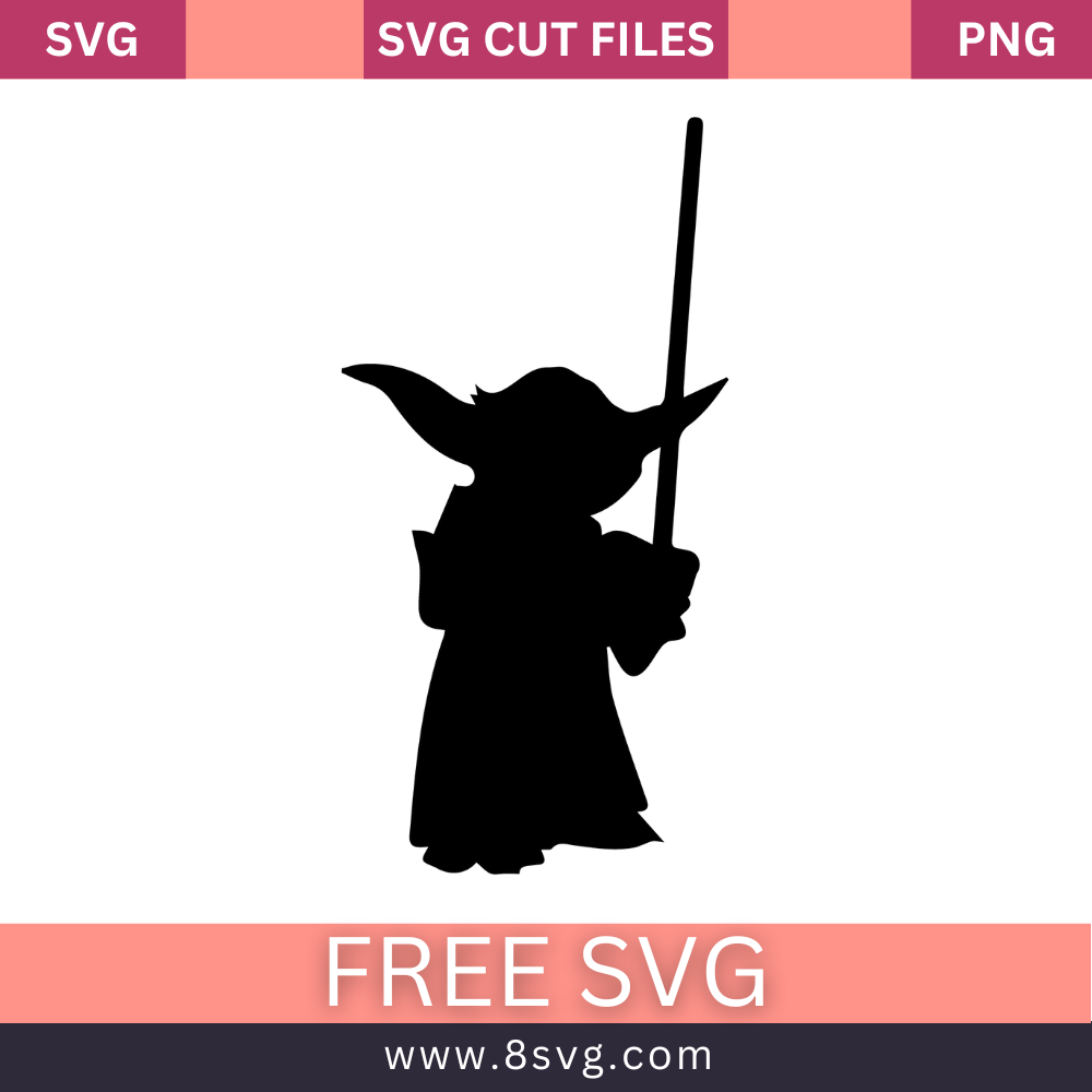 Baby Yoda silhouette SVG Free Cut File for Cricut- 8SVG