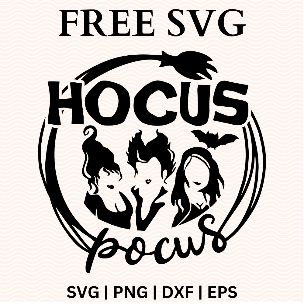 Hocus Pocus SVG Free Silhouette & PNG Craft Cut File-8SVG