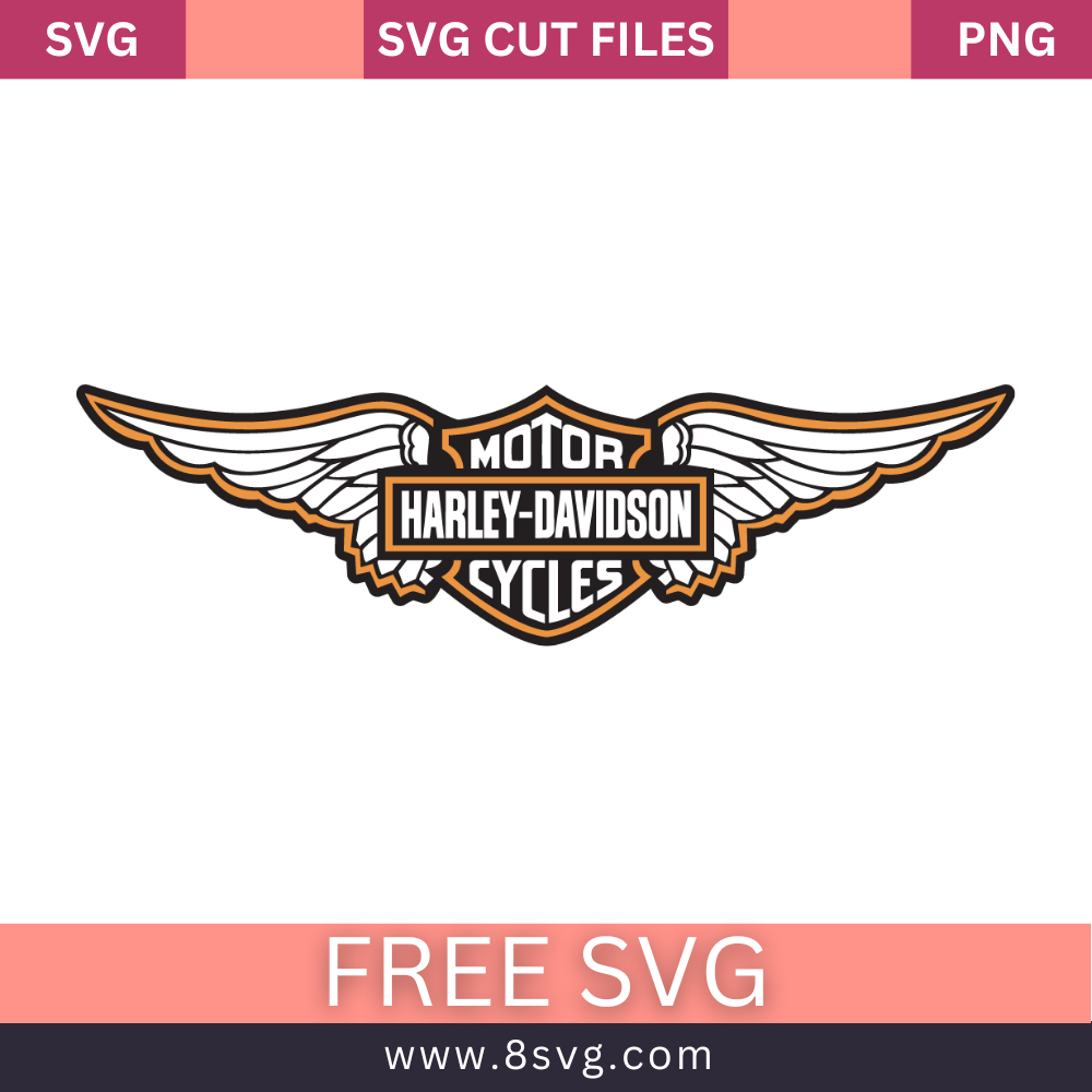 Harley-Davidson Motorcycle Logo Svg Free Cut File- 8SVG