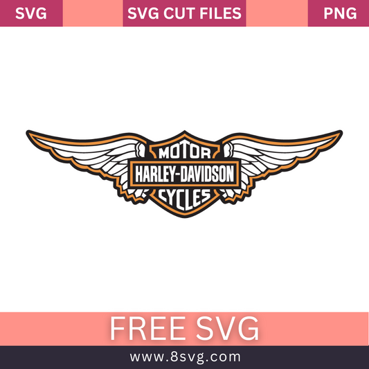 Harley-Davidson Motorcycle Logo Svg Free Cut File- 8SVG