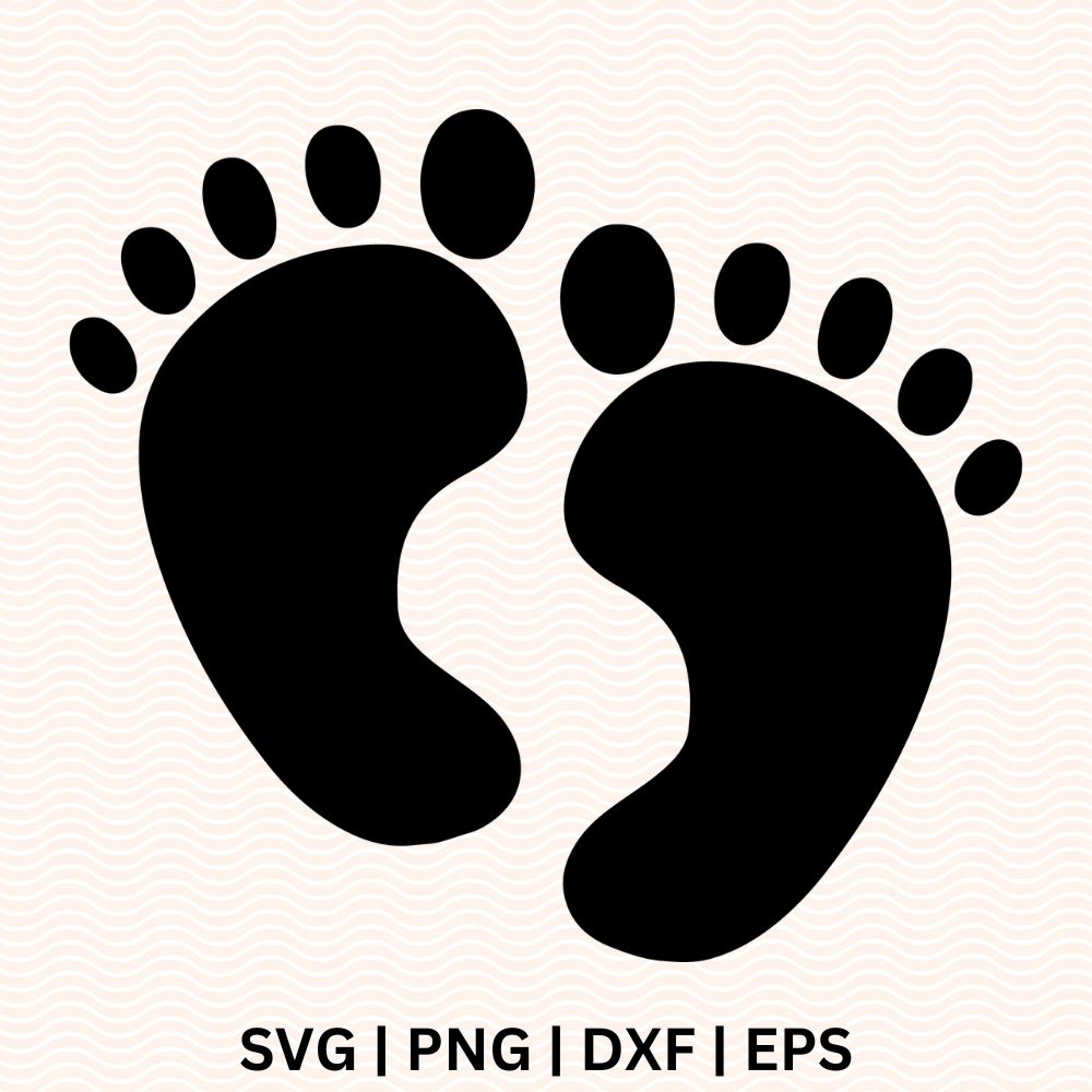 Baby feet silhouette SVG Cut File for Cricut