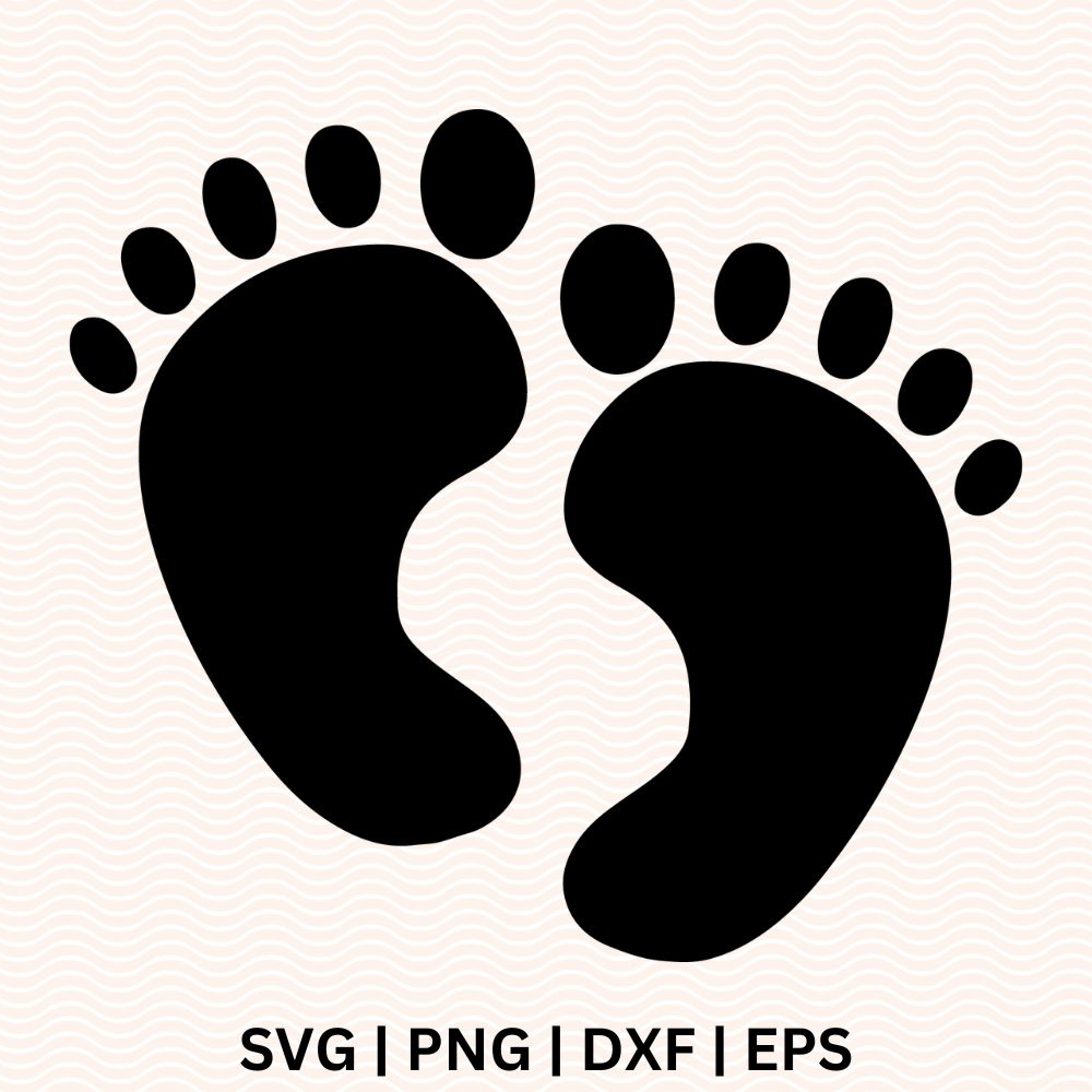 Baby feet silhouette SVG Cut File for Cricut-8SVG