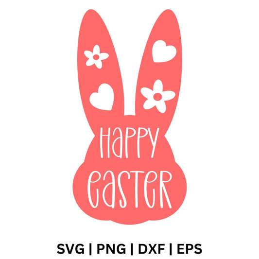 Easter Bunny head SVG Free cut file and PNG for Cricut or Silhouette-8SVG