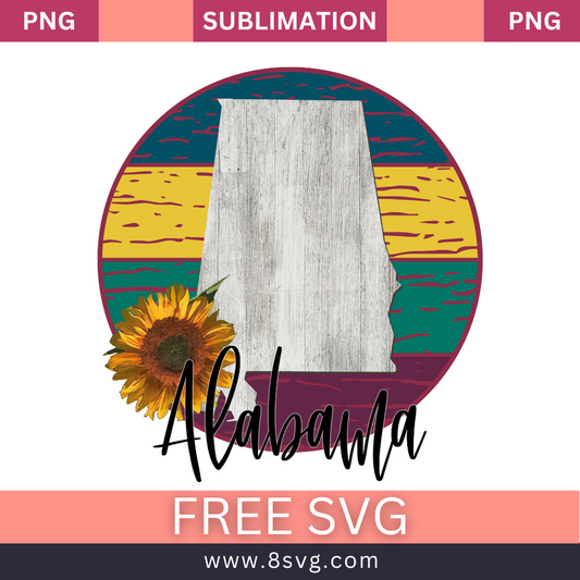 Sunflower State ALABAMA Sublimation Free PNG Download-8SVG