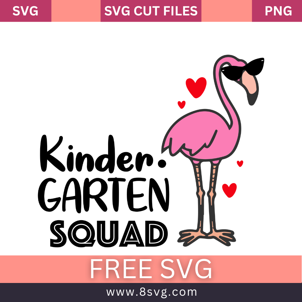 Flamingo Kinder garten squad SVG Free And Png Download- 8SVG