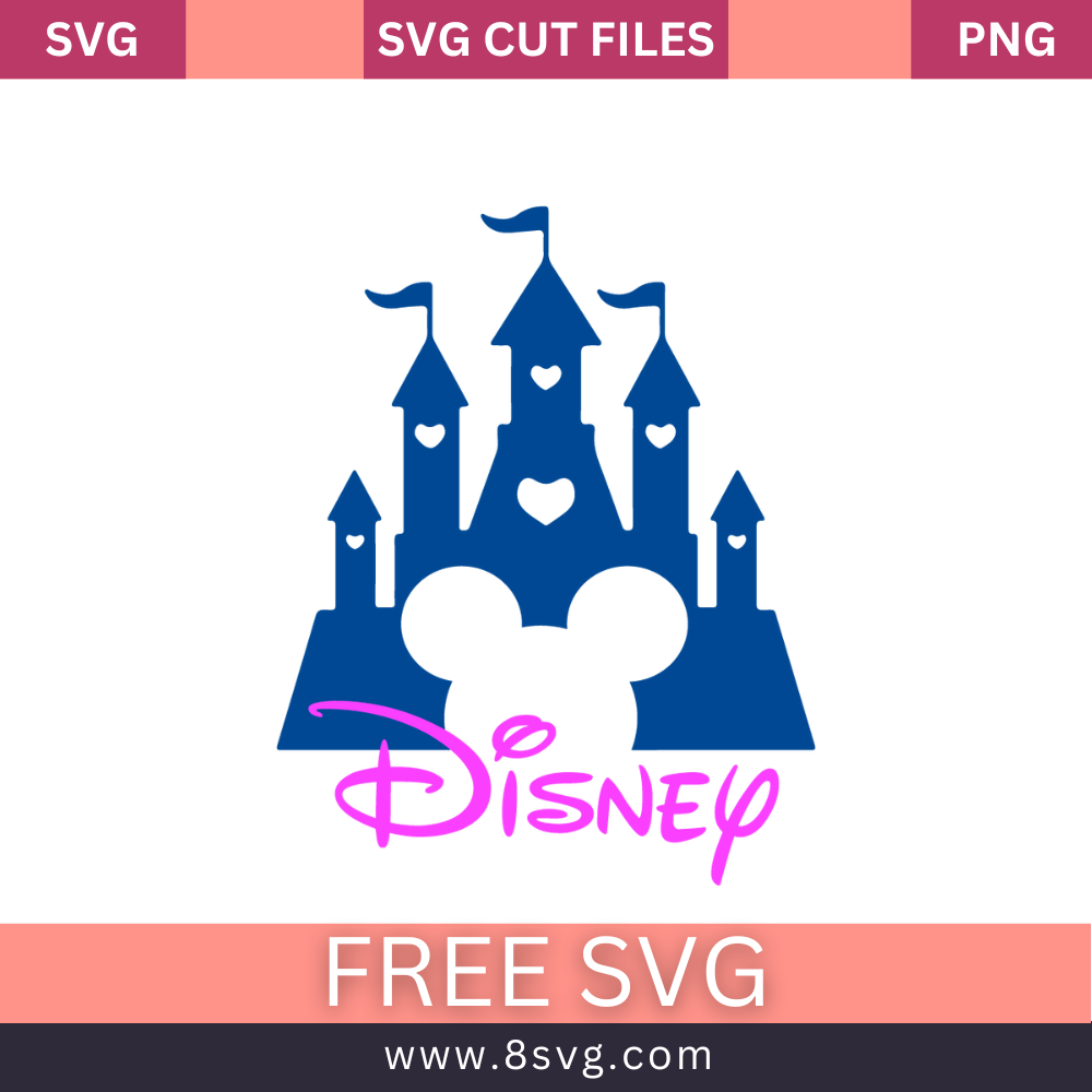 Mickey Disney Castle SVG Free Cut File Download- 8SVG