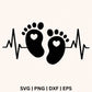 Baby feet heartbeat SVG File for Cricut or Silhouette
