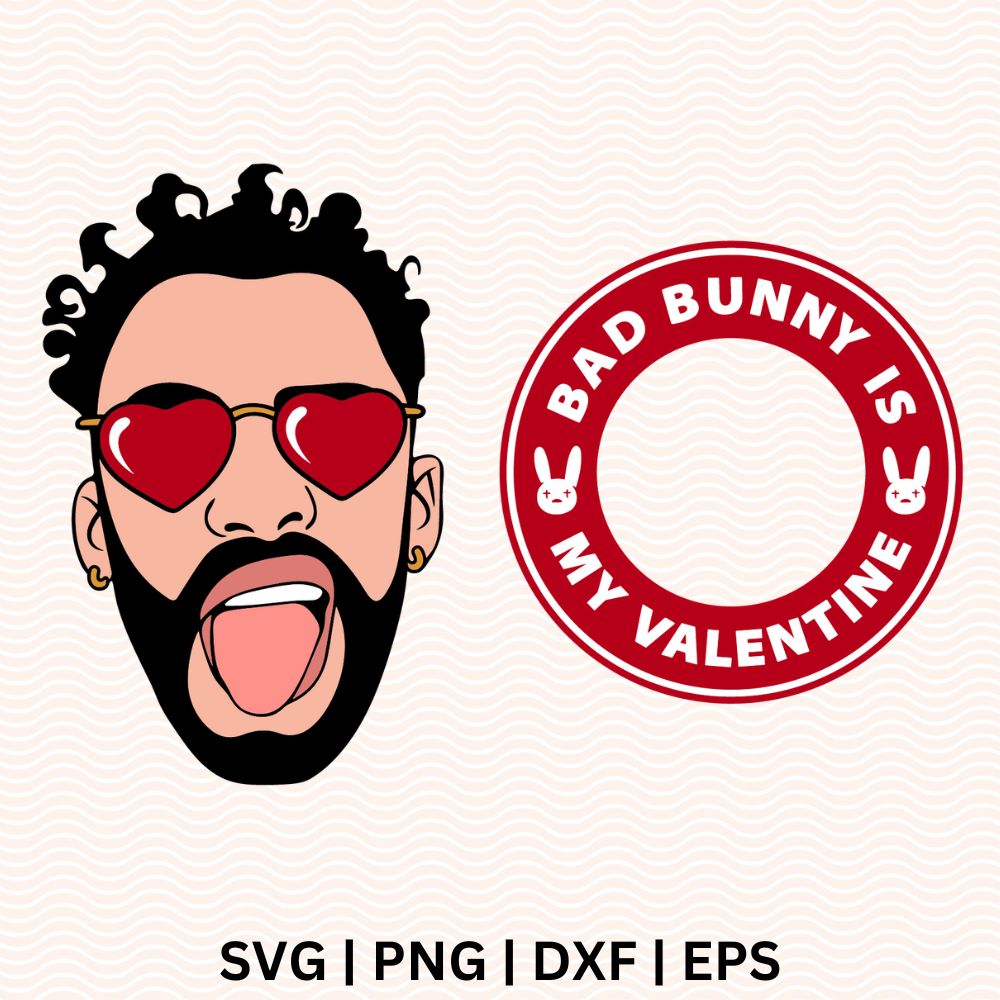 Bad Bunny Valentine SVG Free cut file for Cricut & Silhouette-8SVG