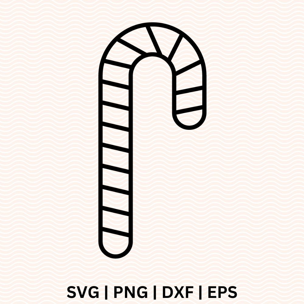 Candy Cane Outline SVG - Free file for Cricut & Silhouette-8SVG