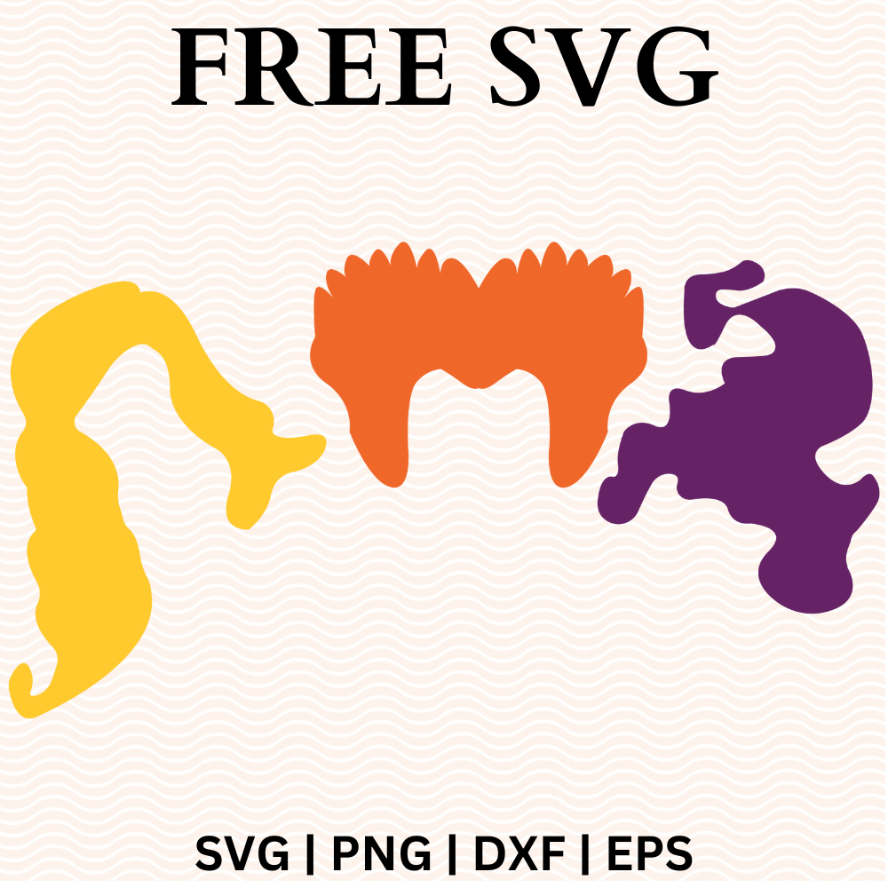 Sanderson Sisters Hocus Pocus Hair SVG Free & PNG Craft Cut File-8SVG