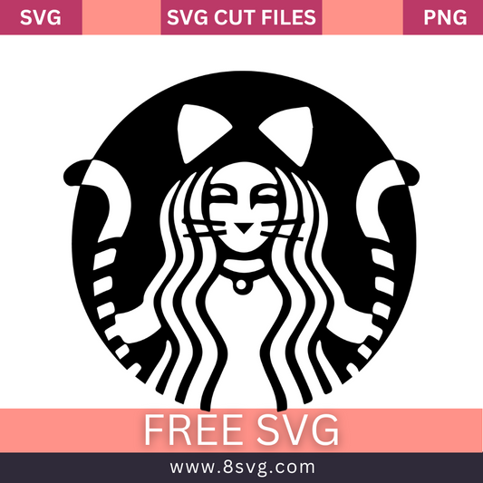 Starbucks Cat Logo SVG Free And Png Download- 8SVG