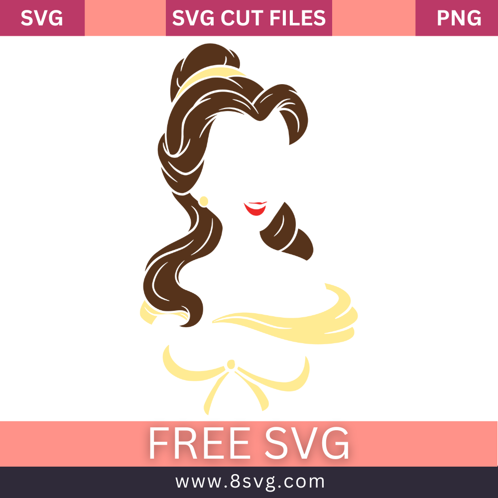 Disney Princess Belle Svg Free Cut File For Cricut Download- 8SVG