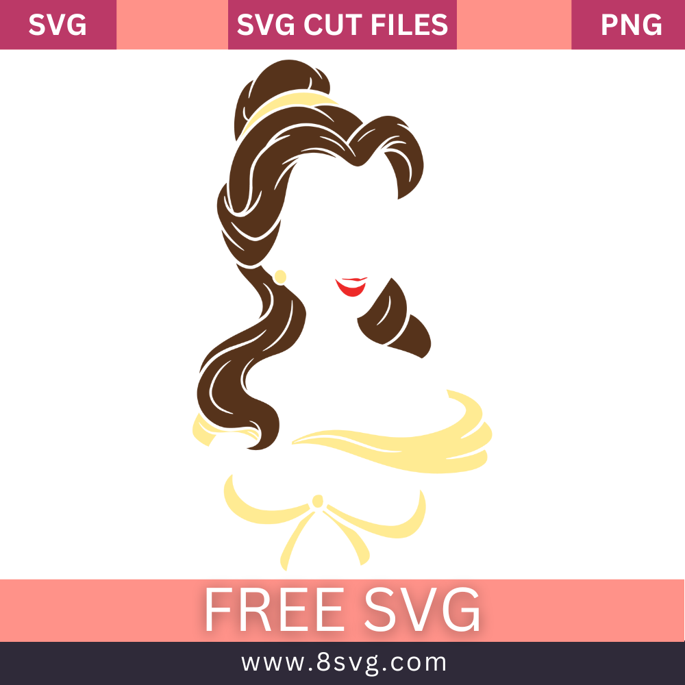 Disney Princess Belle Svg Free Cut File For Cricut Download – 8SVG