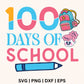 100th Day of School for Girl SVG Free File for Cricut or Silhouette
