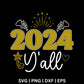2024 Y'all New Year SVG Free File for Cricut