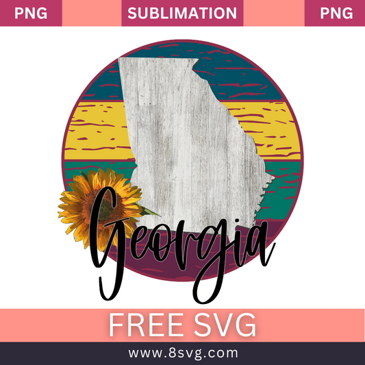 GEORGIA State Sublimation Free Png Download File For Cricut