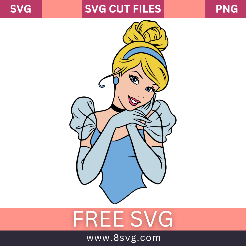 Princess Cinderella Svg Free Cut File For Cricut Download- 8SVG