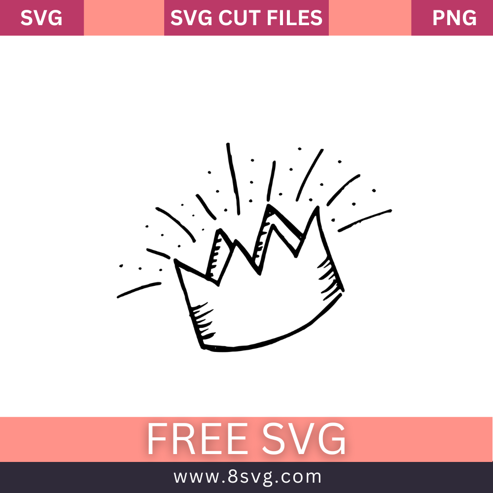 Crown SVG Free Cut File for Cricut- 8SVG