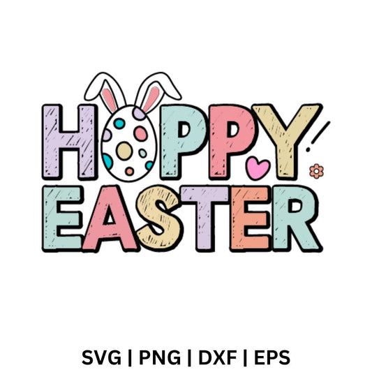 Happy Easter SVG Free cut file and PNG for Cricut or Silhouette-8SVG