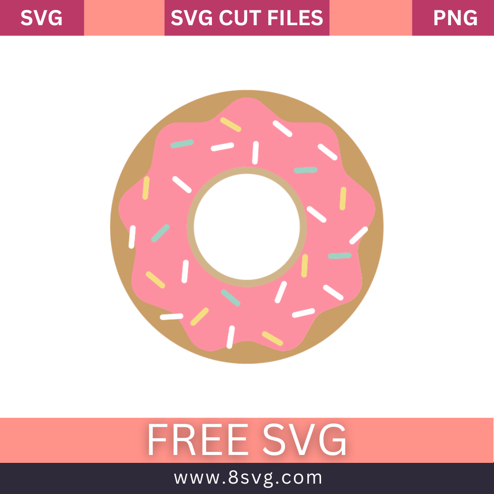 Donut SVG Cut File for Cricut Download- 8SVG