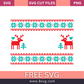 Knitted seamless pattern with deers and tree for Christmas winter red and blue sweater SVG Free Png Download-8SVG