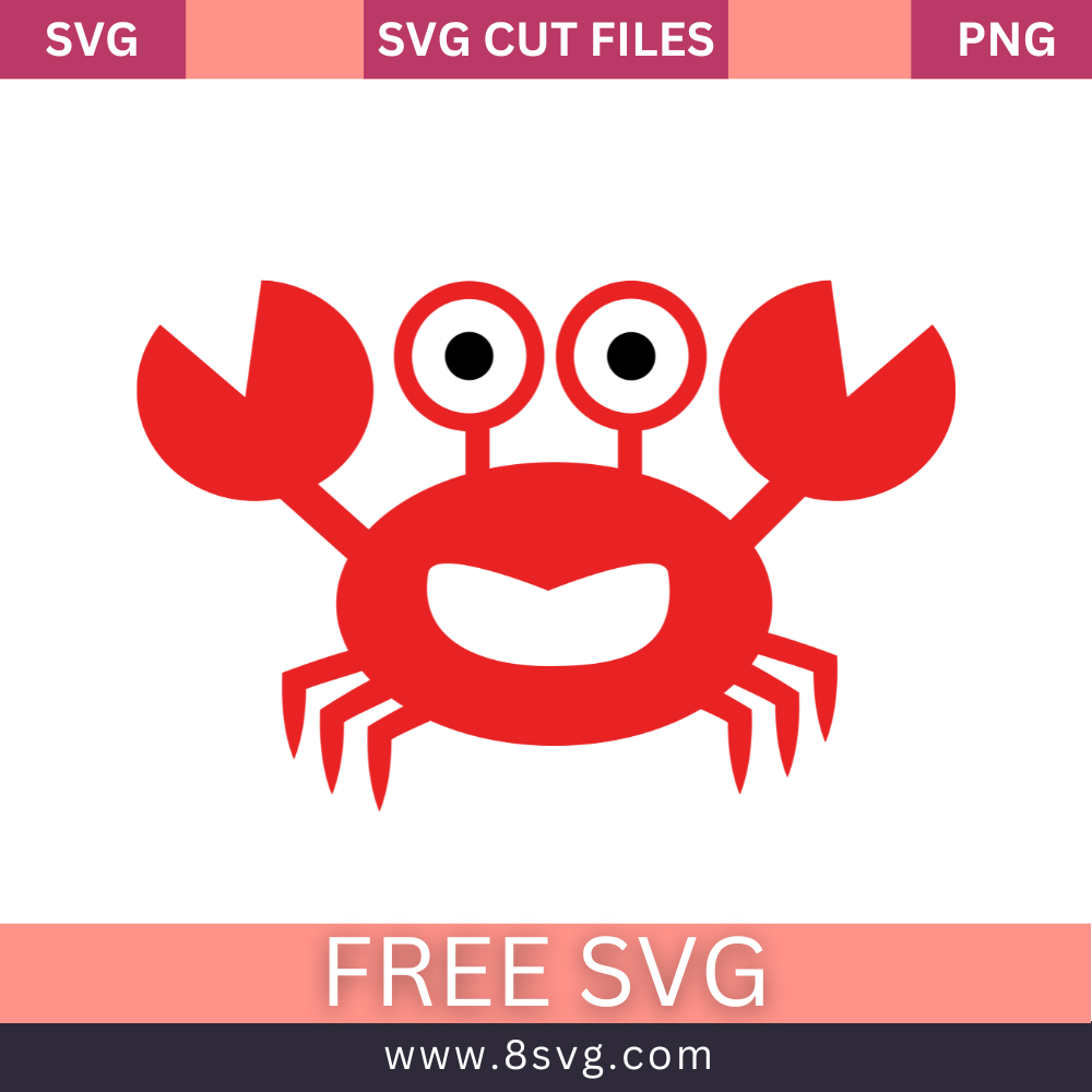 Crab Baby Shark Svg Free Cut File Download- 8SVG