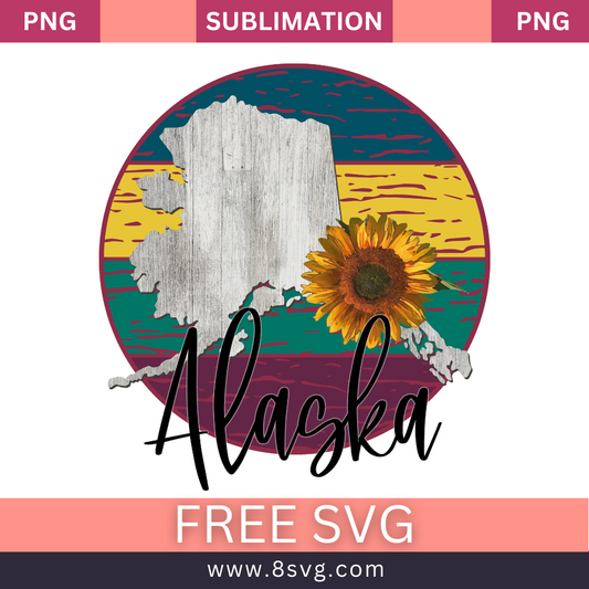 Sunflower State ALASKA Sublimation Free PNG Download-8SVG