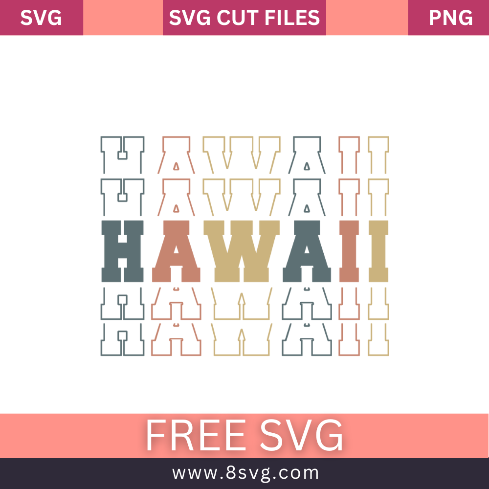 Hawaii State SVG Free Png Download File For Cricut
