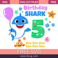 Happy 5th Birthday Baby Shark Boy Svg Free Cut File Download- 8SVG