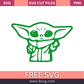 Green Baby Yoda SVG Free Cut File for Cricut- 8SVG