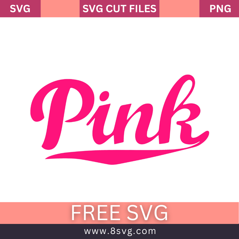 Pink Monogram Cursive Pink Cursive Love Pink SVG Free Cut File for Cricut – 8SVG