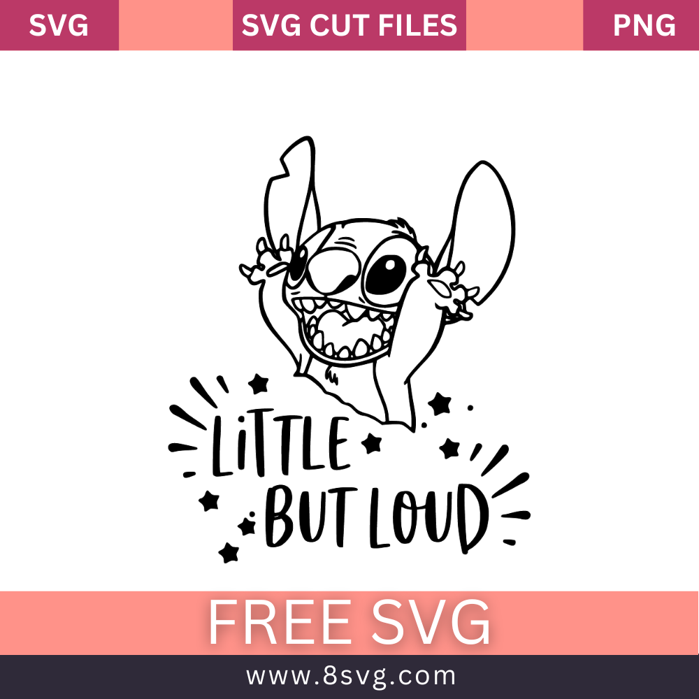 Little But Loud Svg Free Cut File For Cricut- 8SVG