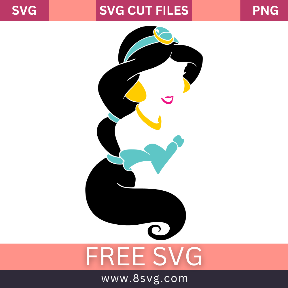 Disney Princess Jasmine Svg Free Cut File For Cricut- 8SVG