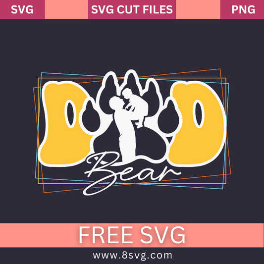 DAD Bear SVG Free And Png Download- 8SVG