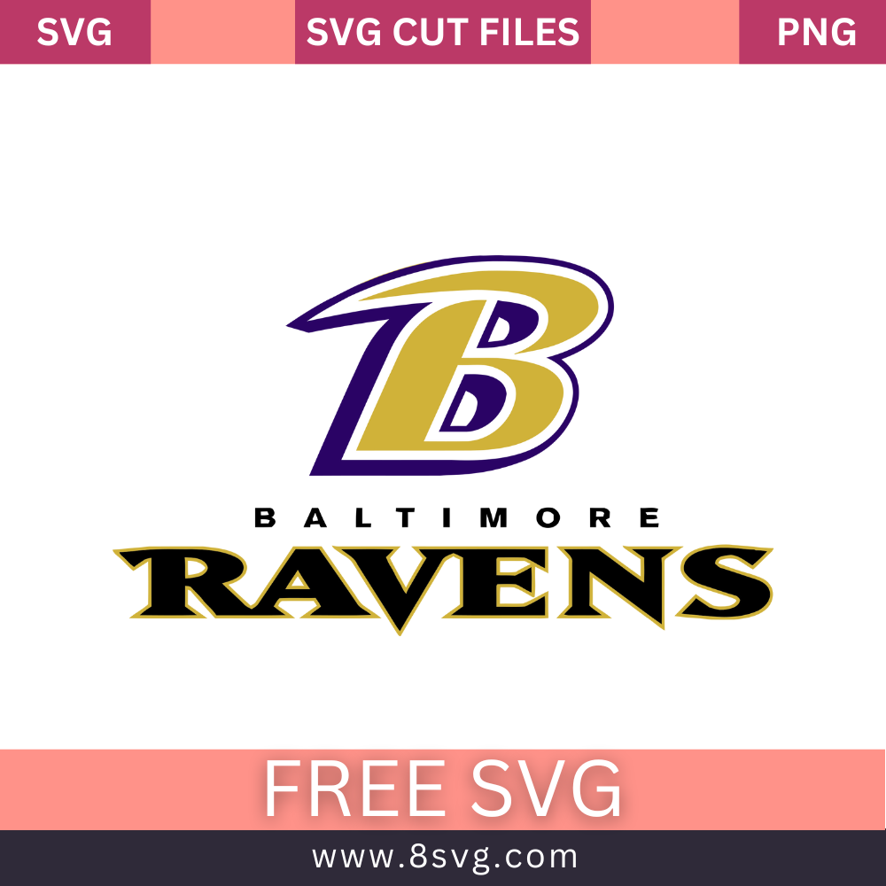 NFL Baltimore Ravens SVG Free Cut File for Cricut- 8SVG
