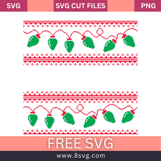 Knitted seamless pattern with ornament for Christmas winter red and green sweater SVG Free Png Download-8SVG