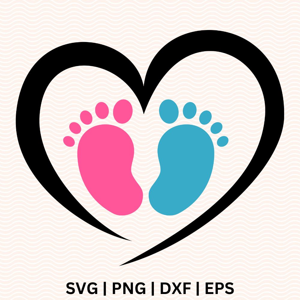 Heart baby feet SVG File for Cricut or Silhouette