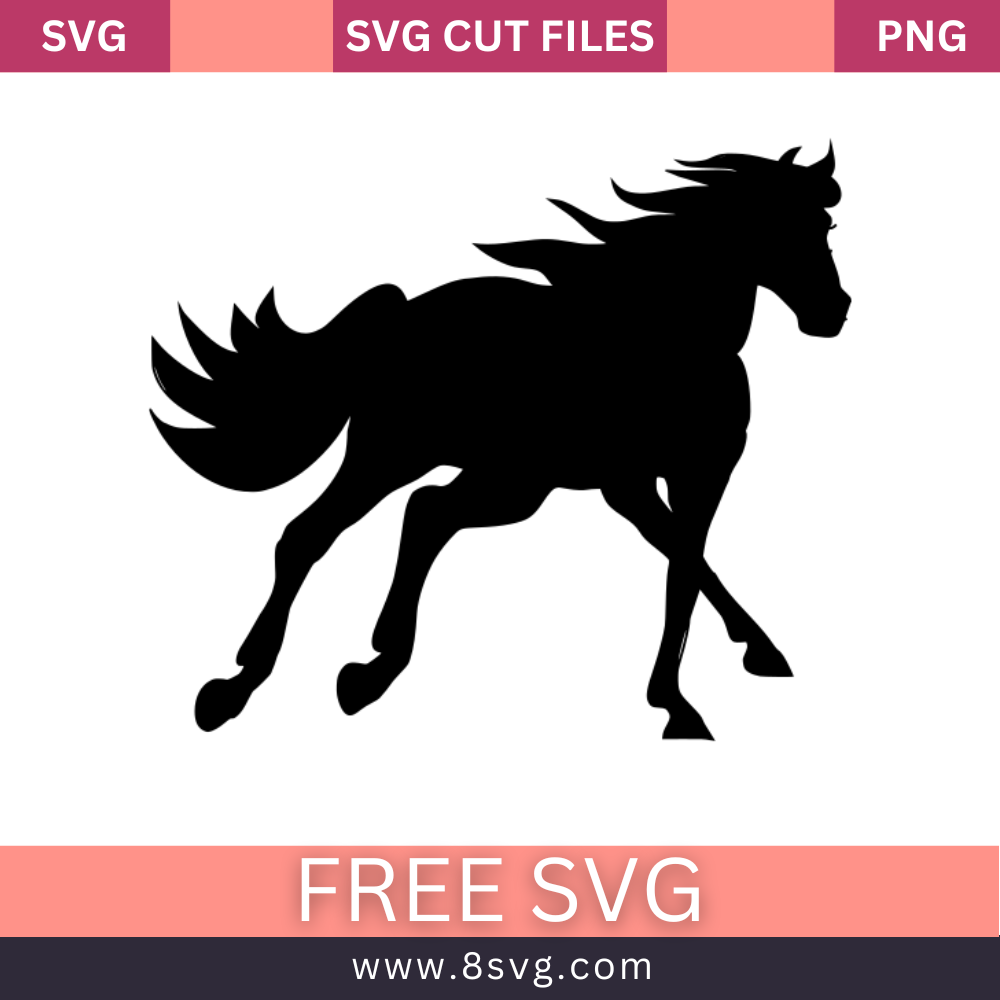 Horse SVG Free Cut File for Cricut- 8SVG