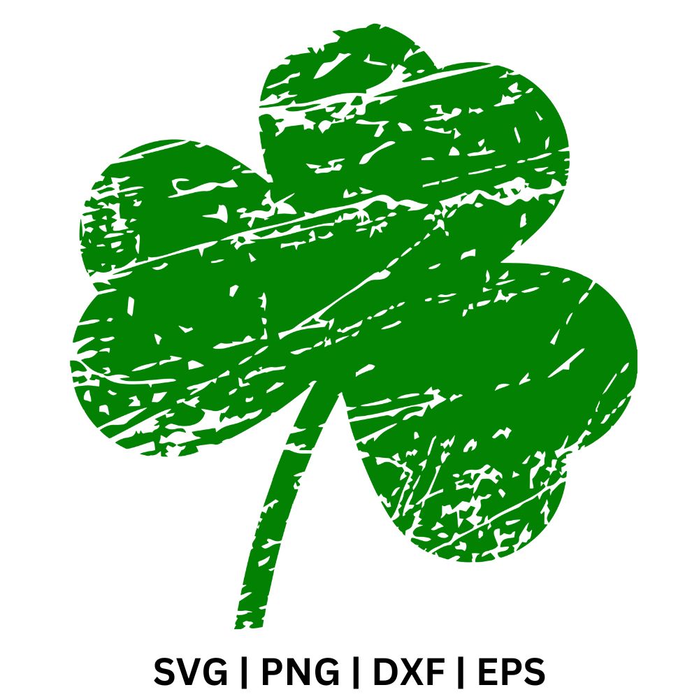 Distressed Shamrock SVG Free Cut File for Cricut & PNG-8SVG