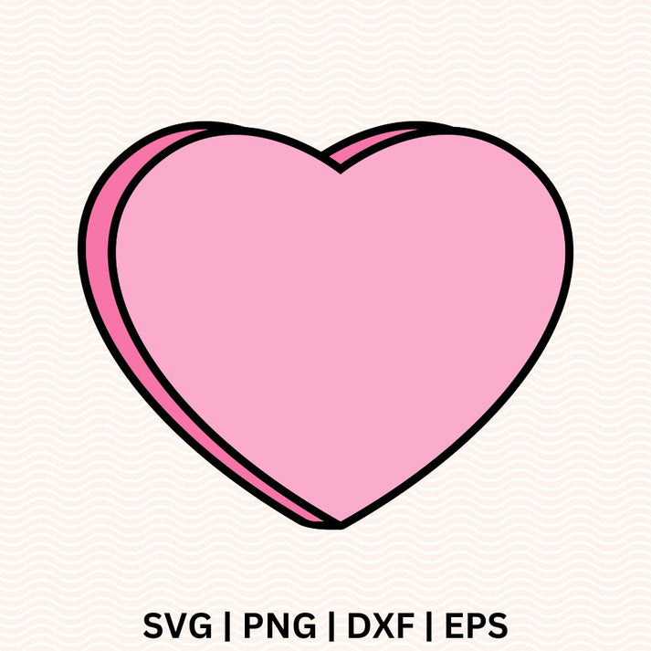 Candy Heart Valentine SVG Free cut file for Cricut & Silhouette – 8SVG
