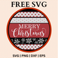 Merry Christmas Decorative Round Sign SVG Free PNG File For Cricut-8SVG