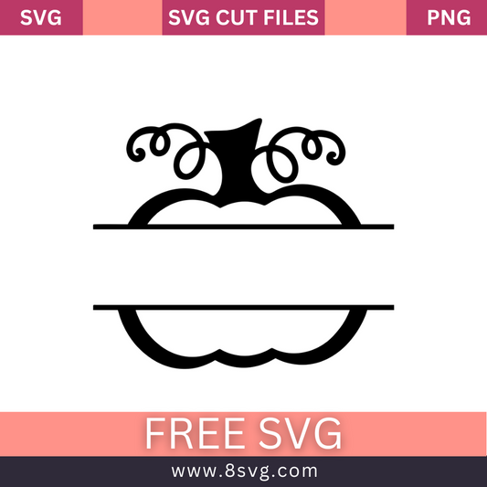 Pumpkin Monogram Halloween SVG Free Cut File for Cricut- 8SVG