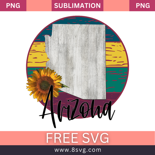 Sunflower State ARIZONA Sublimation Free PNG Download-8SVG