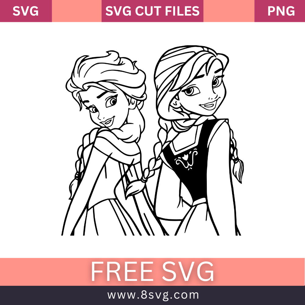 Frozen Elsa Anna Svg Free Cut File For Cricut- 8SVG