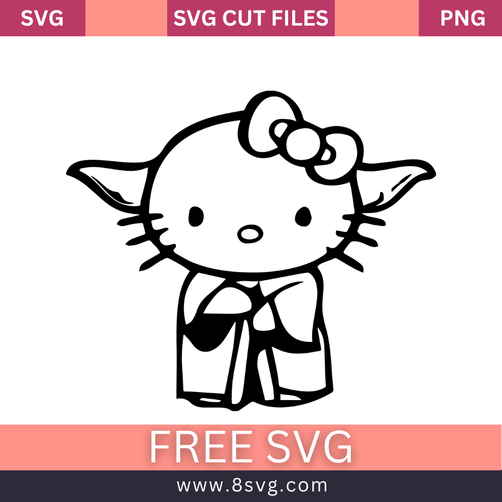 Yoda Hello Kitty SVG Free Cut File for Cricut- 8SVG