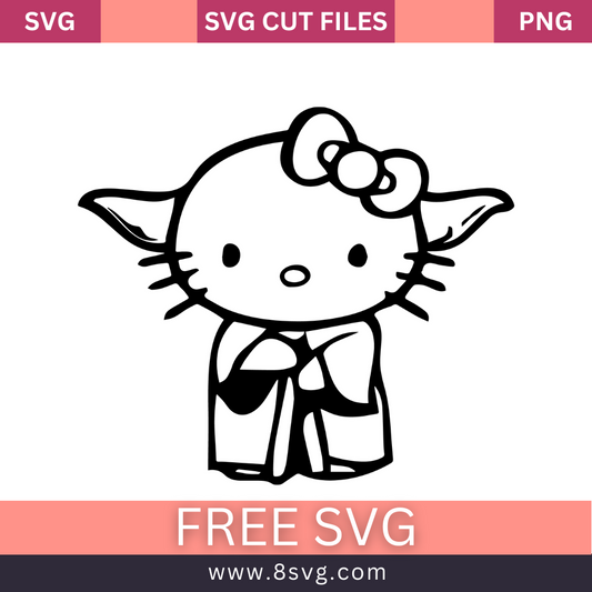 Hello Kitty Swoosh SVG, Baby Yoda Swoosh SVG