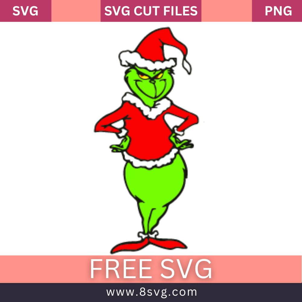 Grinch Christmas Svg Free Cut File For Cricut- 8SVG