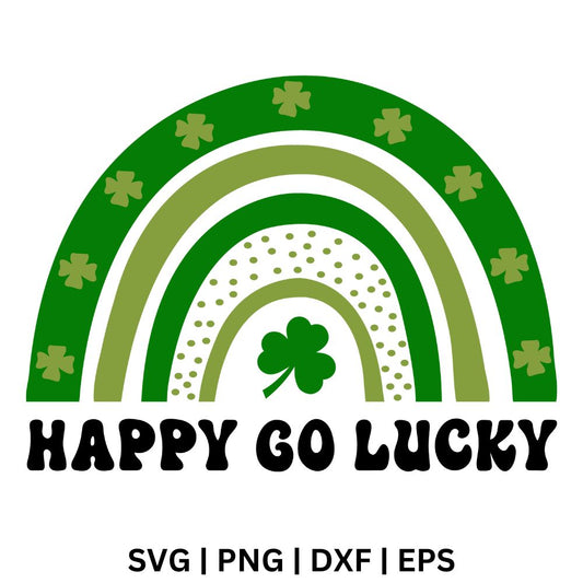 Happy-Go-Lucky Rainbow SVG Free Cut File for Cricut & PNG