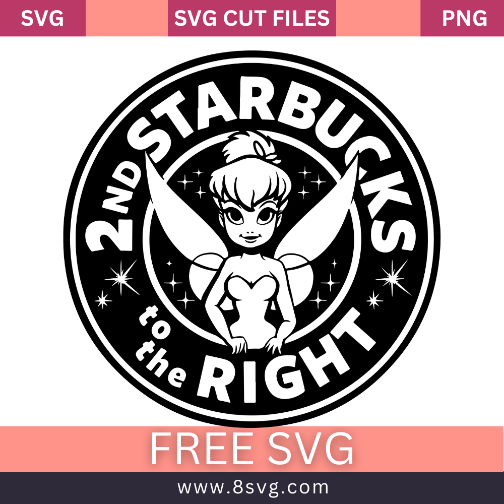 Tinkerbell Fairy Starbucks SVG Free Cut File for Cricut- 8SVG